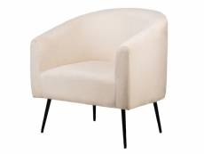 Nordlys - fauteuil de salon scandinave design pieds metal velours beige