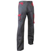 Pantalon de travail Multi Poches LMA Lin Gris / Rouge 58 - Gris / Rouge