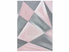 Pastel - tapis couleur pastel - rose & gris 200 x 290