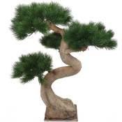 Pegane - Plante artificielle haute gamme Spécial extérieur / pin artificiel bonsai - Dim : 92 x 65 cm
