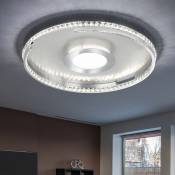 Plafonnier lampes salon plafond plafonnier plafonnier LED avec gradateur à 3 niveaux, métal chromé, 1x LED 52W 4000Lm 3000K, DxH 61x8cm