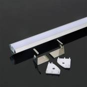 Profil aluminium angulaire blanc pour bande led (Max l : 12.1mm) 2000 x 26 x 19mm - V-tac