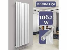 Radiateur chauffage centrale pour salle de bain salon cuisine couloir chambre à coucher panneau simple 160 x 60,4 cm blanc helloshop26 01_0000221