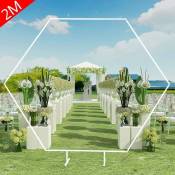 Senderpick - Support de toile de fond Accessoires de mariage Arche en fer forgé hexagonale Arrière-plan pour fête de mariage (2m)