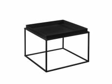 Set de 2 tables basses de tailles différents avec plateau amovible en métal noir helloshop26 03_0003685