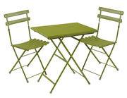 Set table & assises Arc en Ciel / Table 70x50cm + 2 chaises - Emu vert en métal
