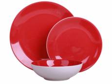 Set vaisselle 18 piÃ¨ces CANDI coloris rouge