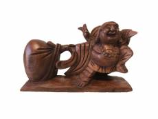 Statuette bouddha de l'abondance en bois