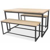 Sweeek - Set loft table rectangulaire en acier noir