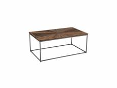 Table basse rectangulaire bois-métal - rotterdam - l 120 x l 70 x h 45 cm - neuf