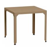 Table carrée en acier mat sable 79 cm Hegoa - Matière Grise