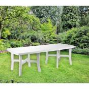 Table d'extérieur Dhysa, Table à manger extensible, Table de jardin polyvalente rectangulaire, 100% Made in Italy, 160x90h72 cm, Blanc - Dmora