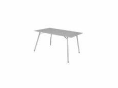 Table de jardin rectangulaire - 120 cm - acier - gris