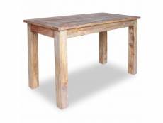Table de salon salle à manger design bois de récupération 120 x 60 x 77 cm helloshop26 0902178