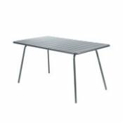 Table rectangulaire Luxembourg / 6 personnes - 143 x 80 cm - Aluminium - Fermob gris en métal