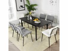 Table salle à manger extensible style industriel 4 a 6 personnes pour salon cuisine, cadre métallique robuste, Noir, 120-160x80x75cm