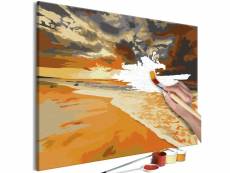 Tableau à peindre soi-même peinture par numéros motif plage dorée 60x40 cm tpn110135