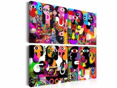 Tableau abstract conversations taille 80 x 80 cm PD9071-80-80