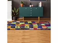 Tapis berbère 115x250 berbere azilal 12 multicolore fait main en laine exclusivité idéal pour la chambre
