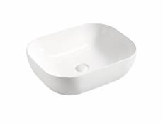 Vasque à poser en céramique - blanc - l 50 x p 40 x h 15 cm