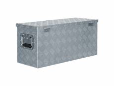 Vidaxl boîte en aluminium 80 x 30 x 35 cm argenté