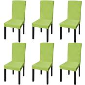 Vidaxl - Housse de chaise droite extensible 6 pcs vert