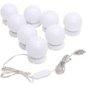 Vidaxl - Lampe de miroir avec 8 ampoules led Blanc