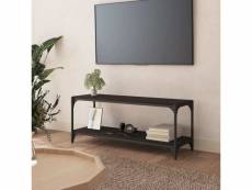 Vidaxl meuble tv noir 100x33x41 cm bois d'ingénierie et acier