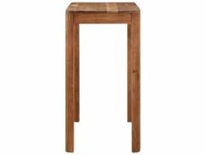 Vidaxl table de bar bois massif d'acacia et finition miel 110x55x106cm