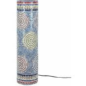 Zen Et Ethnique - Lampe cylindrique en verre multicolore