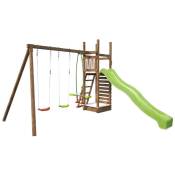 Aire de jeux pour enfant avec portique et mur d'escalade