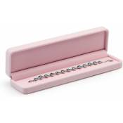 Boîte à bijoux en velours rose (Boîte à long collier) Fei Yu