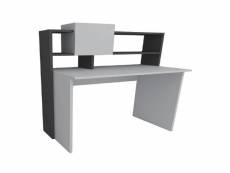 Bureau avec étagère mabel 93,6cm blanc et gris