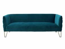 Canapé droit 3 places en tissu donovan - bleu/vert