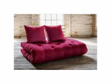Canapé lit futon shin sano bordeaux et pin massif couchage 140*200 cm. 20100886421