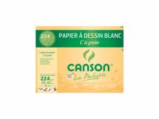 Canson - pochette papier dessin c a grain - 24 x 32 cm - 224g - 12 feuilles - blanc 27103