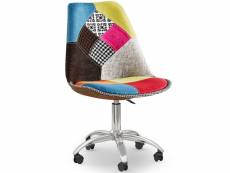 Chaise de bureau pivotante - tissu patchwork - simona multicolore