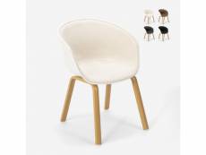 Chaise design scandinave avec métal effet bois pour