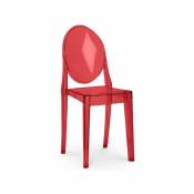 Chaise transparente rouge Louiva