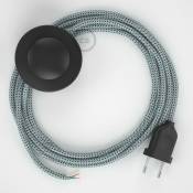 Cordon pour lampadaire, câble RT14 Effet Soie Stracciatella 3 m. Choisissez la couleur de la fiche et de l'interrupteur Noir