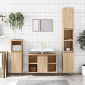 Design In - Ensemble de meubles de salle de bain 3 pcs,Mobilier de salle de bain chêne sonoma vidaXL