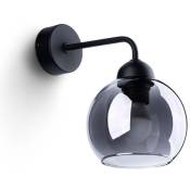 Etc-shop - Lampe de salon applique murale applique de couloir lumière acier verre noir d 15 cm