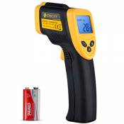 Etekcity Thermomètre infrarouge laser numérique infrarouge sans contact avec capteur de température de -50 à +380 °C, éclairage LCD, jaune/noir, grip 