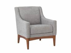Fauteuil confortable avec coussin amovible pour salon chambre traditionnel fauteuil canapé simple avec pieds en bois, gris
