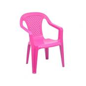 Fuchsia Plastic Children's Chair with Armrests - 38x38x52