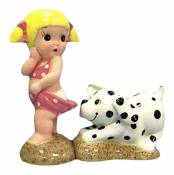 Girl with Little Dog Salt & Pepper Shakers Set By 180 Degrees by 180 Degrees