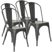 Haloyo - Lot de 4 chaises en métal ®,Style Industriel