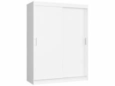 Helia - armoire à porte coulissante style moderne chambre - 150x200x60 - 6 tablettes+tringle - blanc