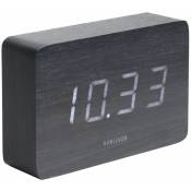 Horloge réveil en bois Square - H. 10 cm - 15 x 4 x 10 - Noir