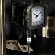 Jolipa - Horloge caméra vintage 33X17X26cm - Gris